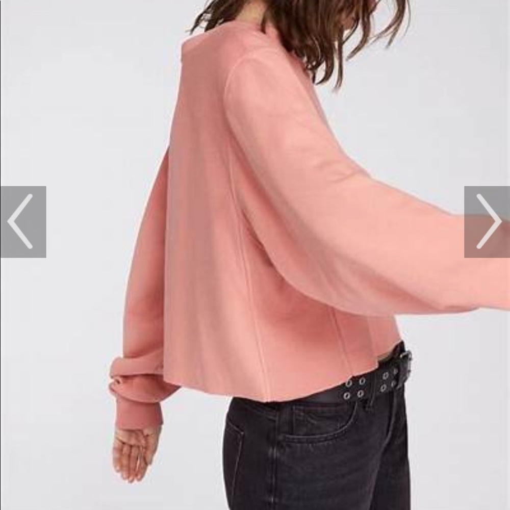All Saints Navarre Cropped Sweatshirt. Apricot. Size Medium. - Picture 2 of 11